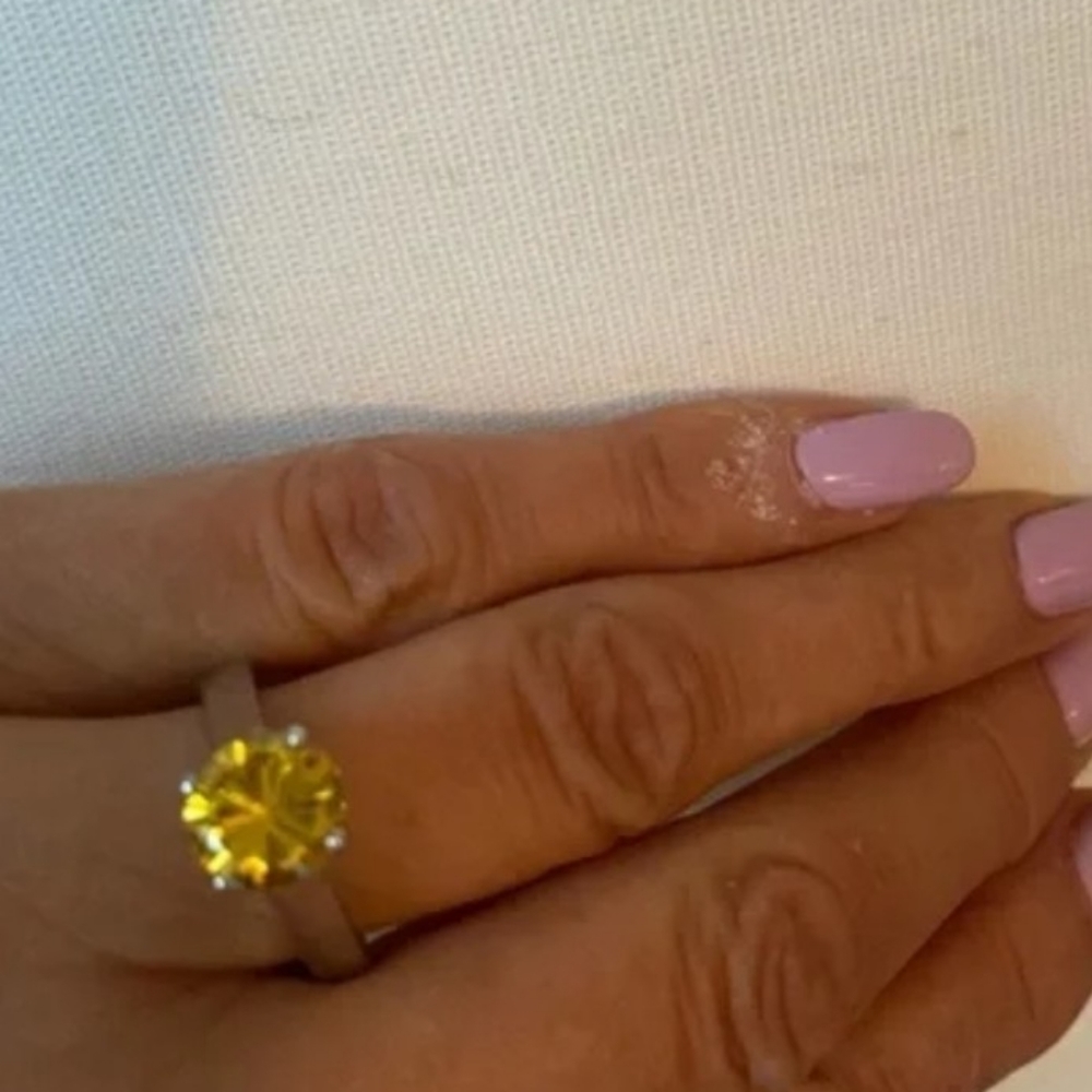 Citrine Solitaire  sterling Silver ring